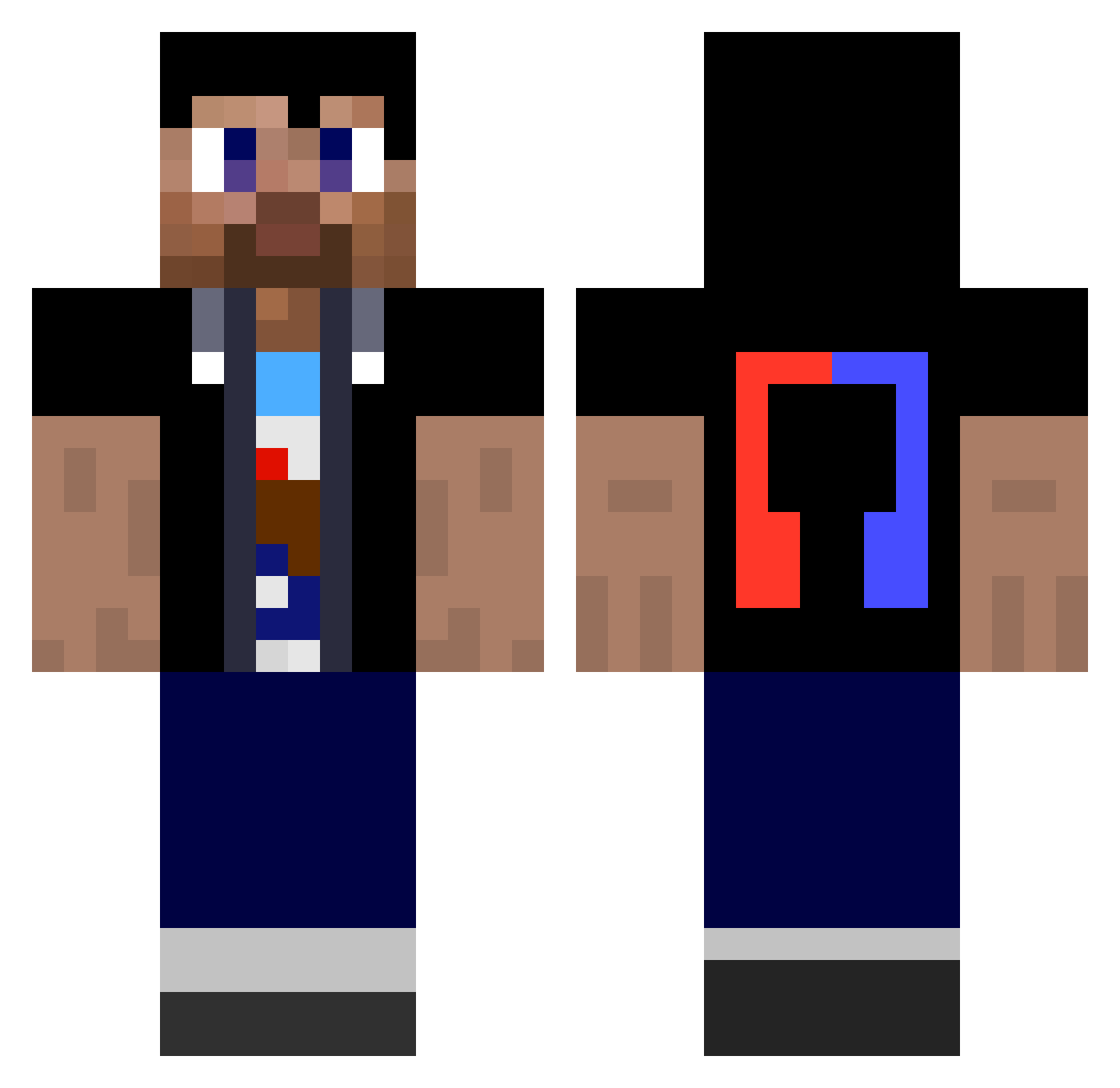 KennethTDMR Minecraft skin, front and back view