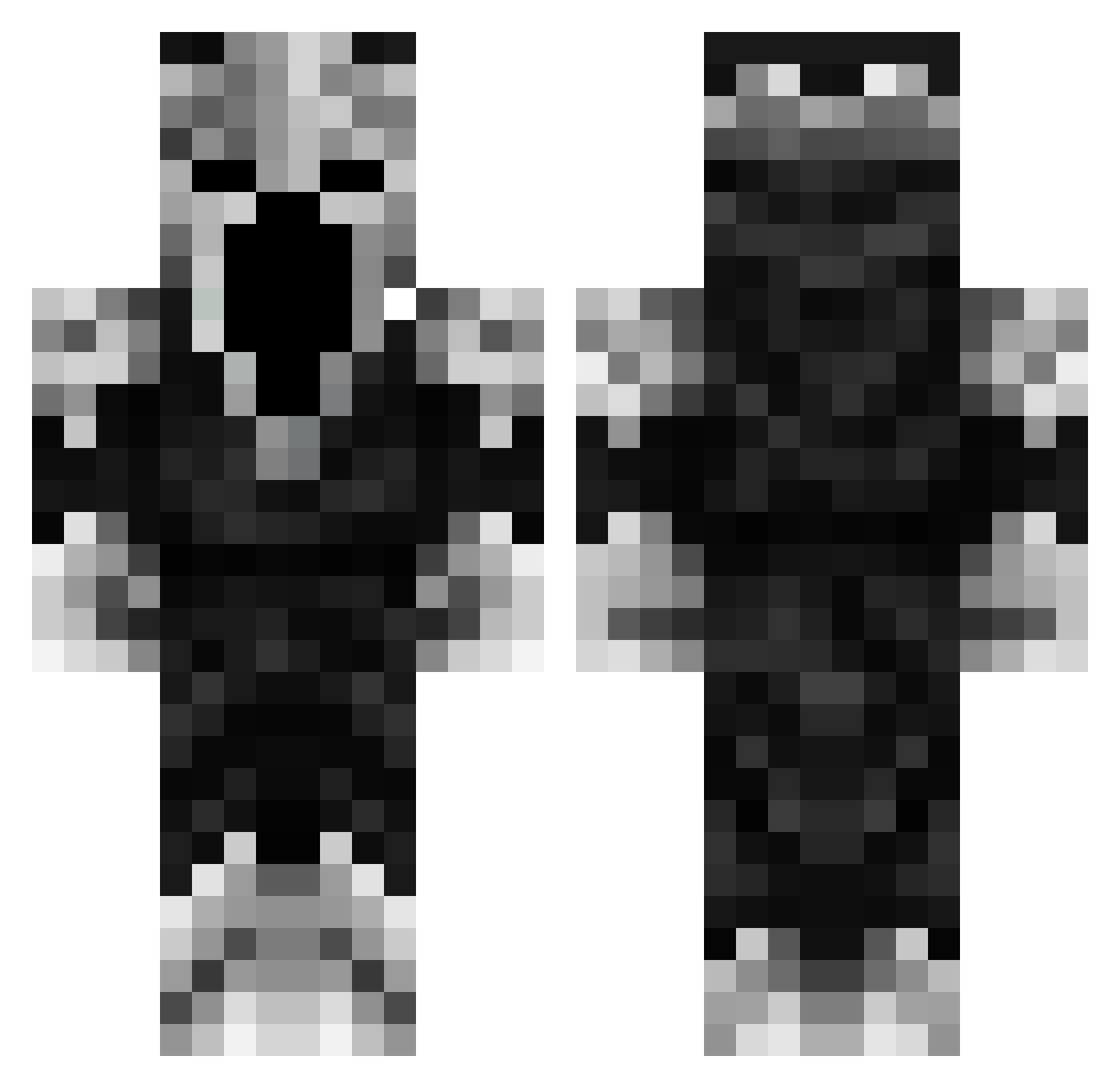 Andr0rr Minecraft skin, front and back view