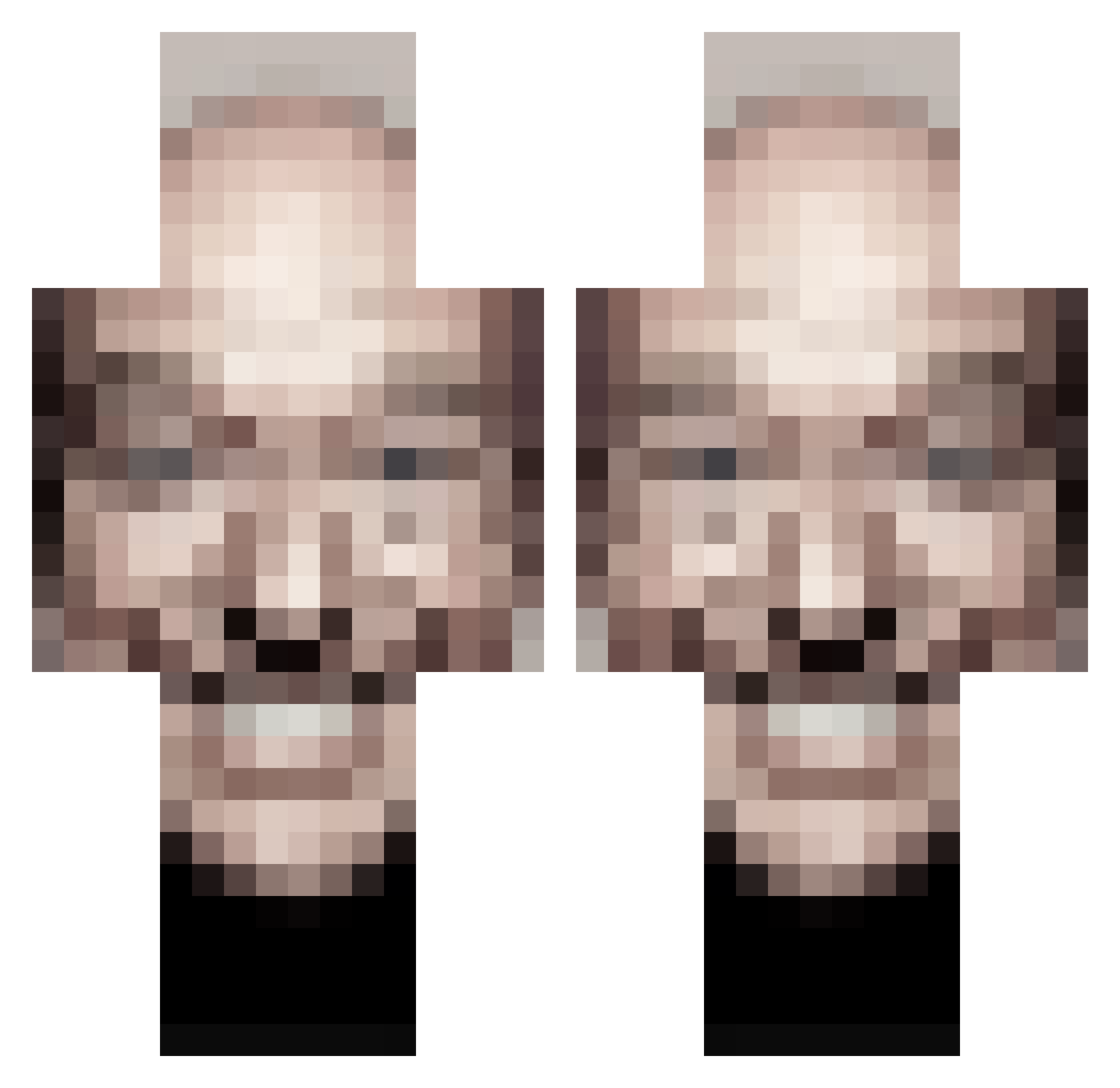 Yolom Minecraft skin, front and back view