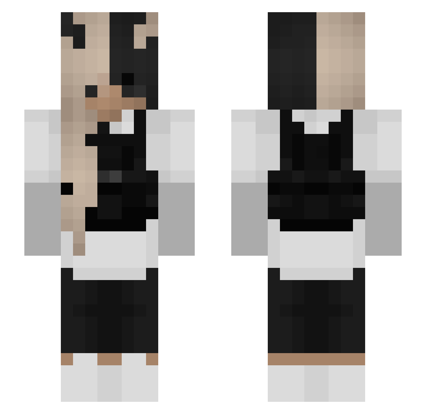yCarloss Minecraft skin, front and back view