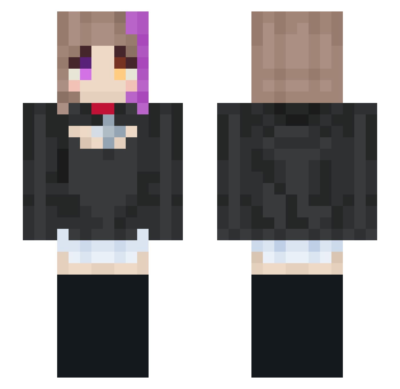 tetkei Minecraft skin, front and back view
