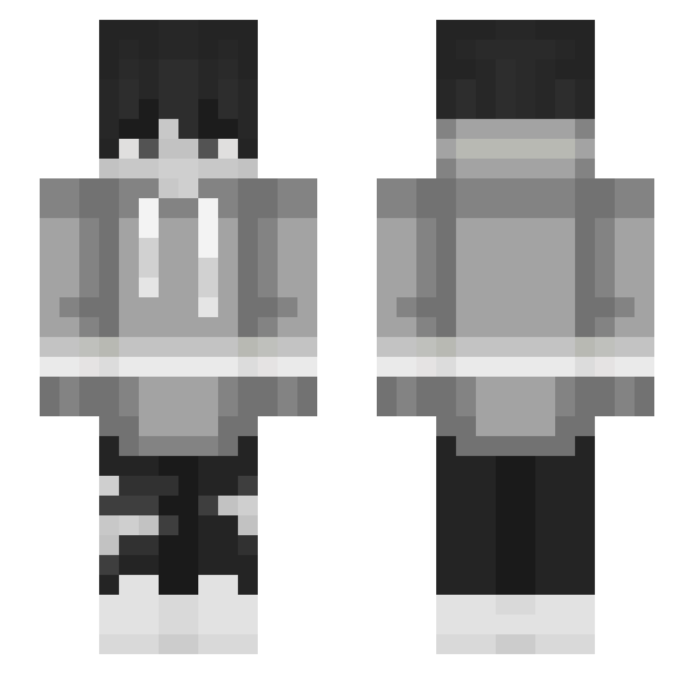 Pusheeeny Minecraft skin, front and back view