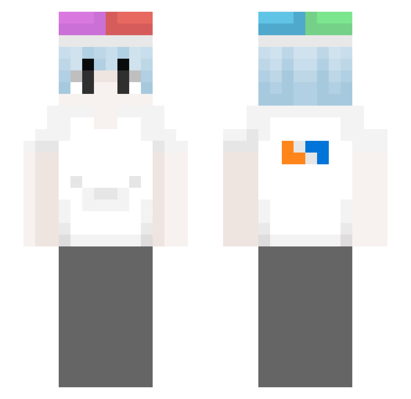 ct0mm Minecraft skin, front and back view