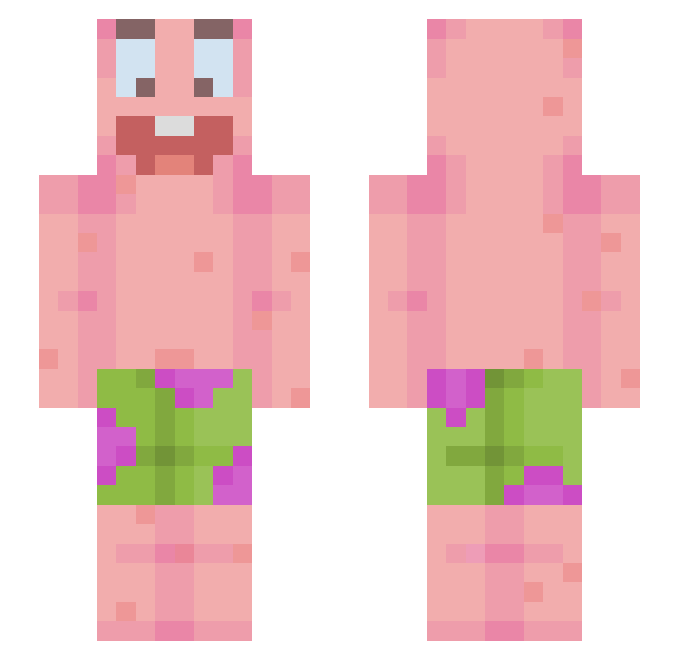 Klenzi Minecraft skin, front and back view