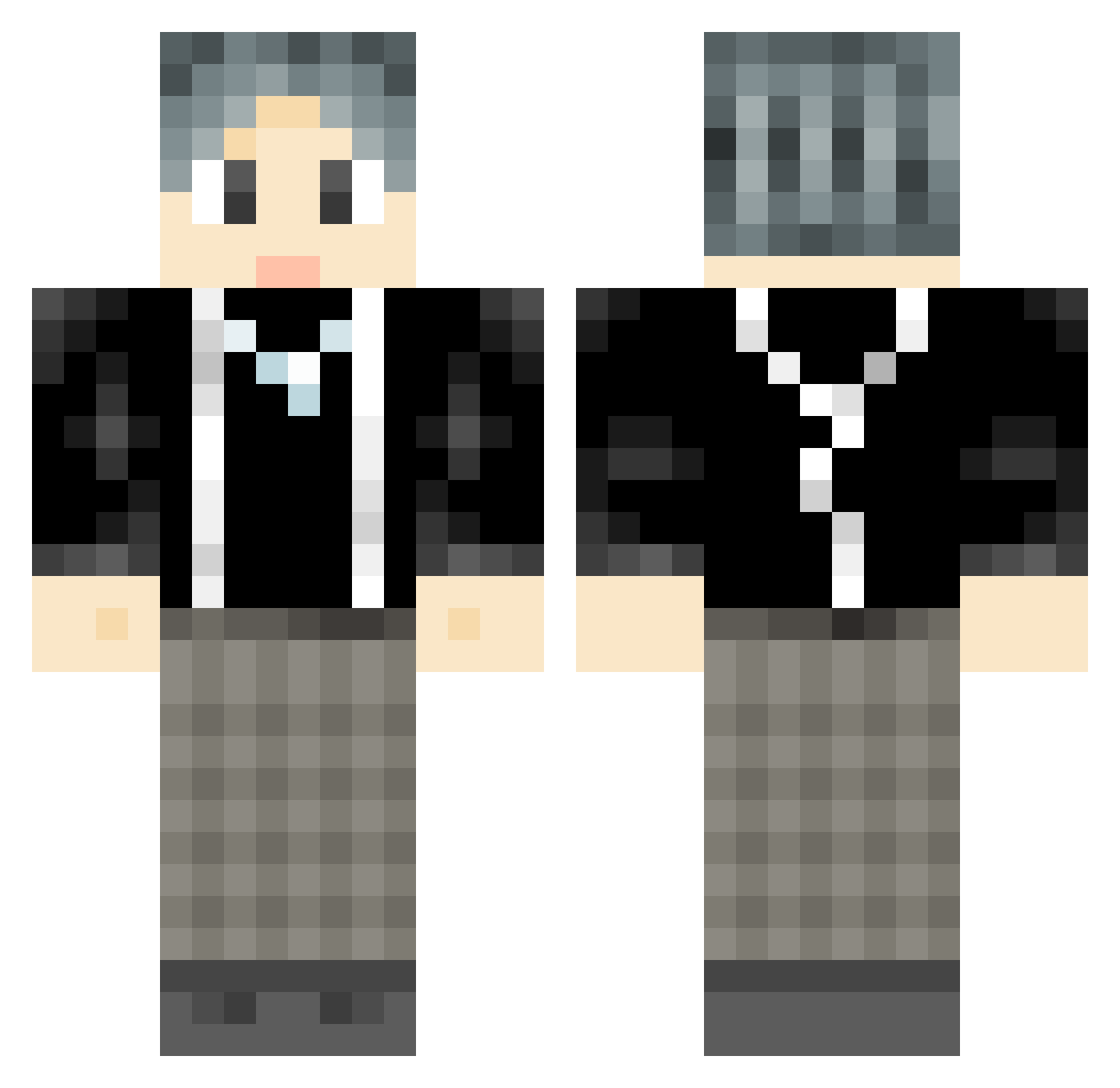 Zhang_Guilty Minecraft skin, front and back view