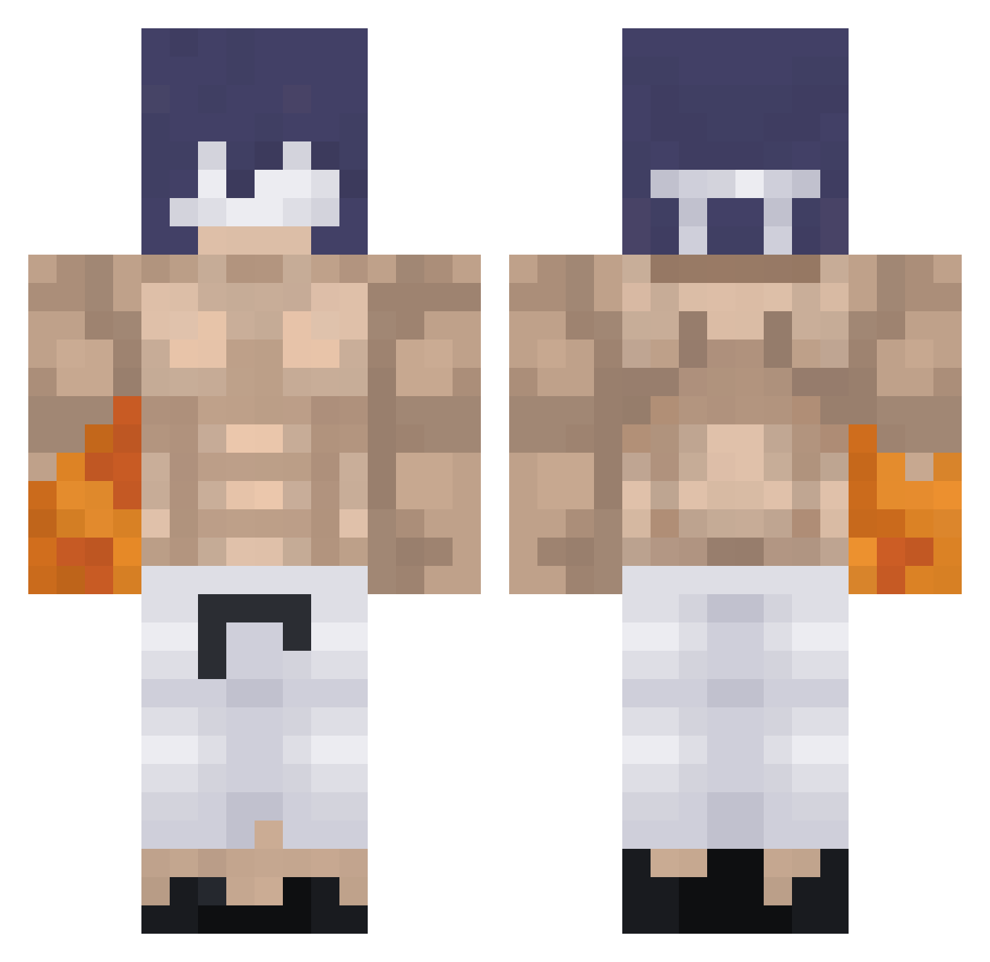 Higny Minecraft skin, front and back view