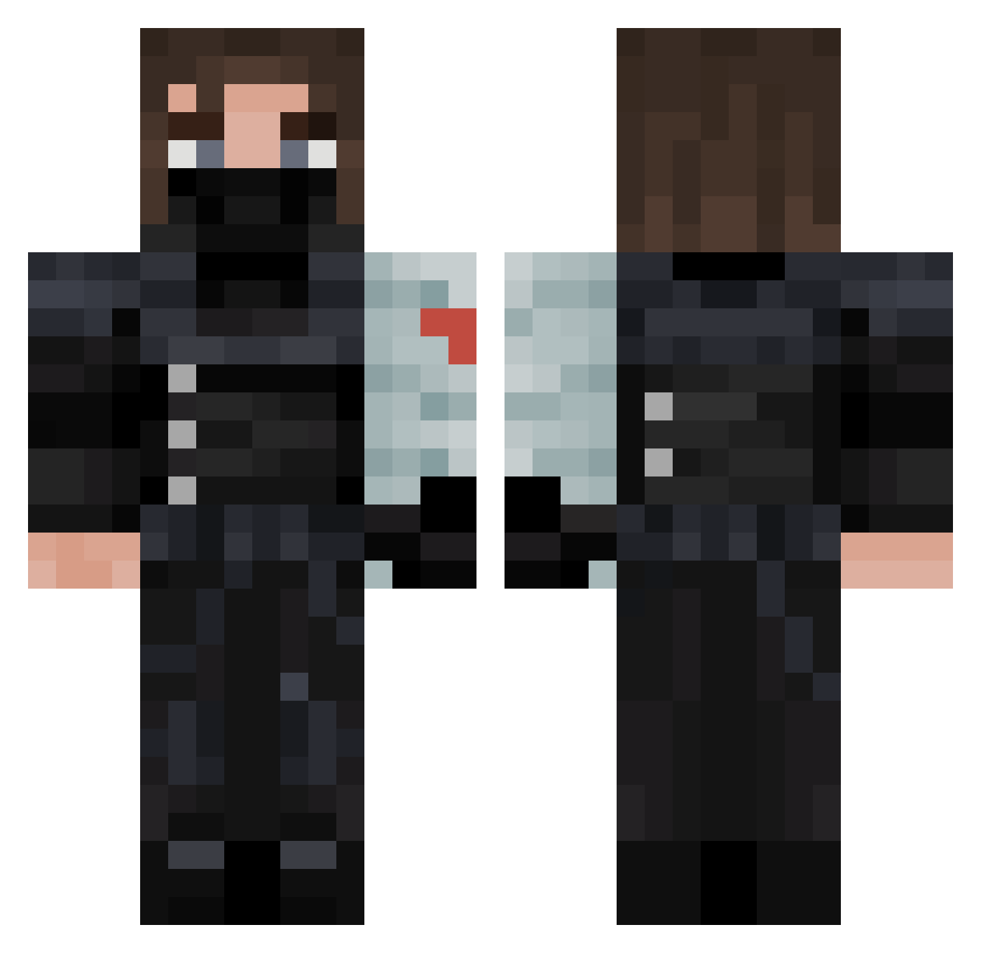 brockX666 Minecraft skin, front and back view
