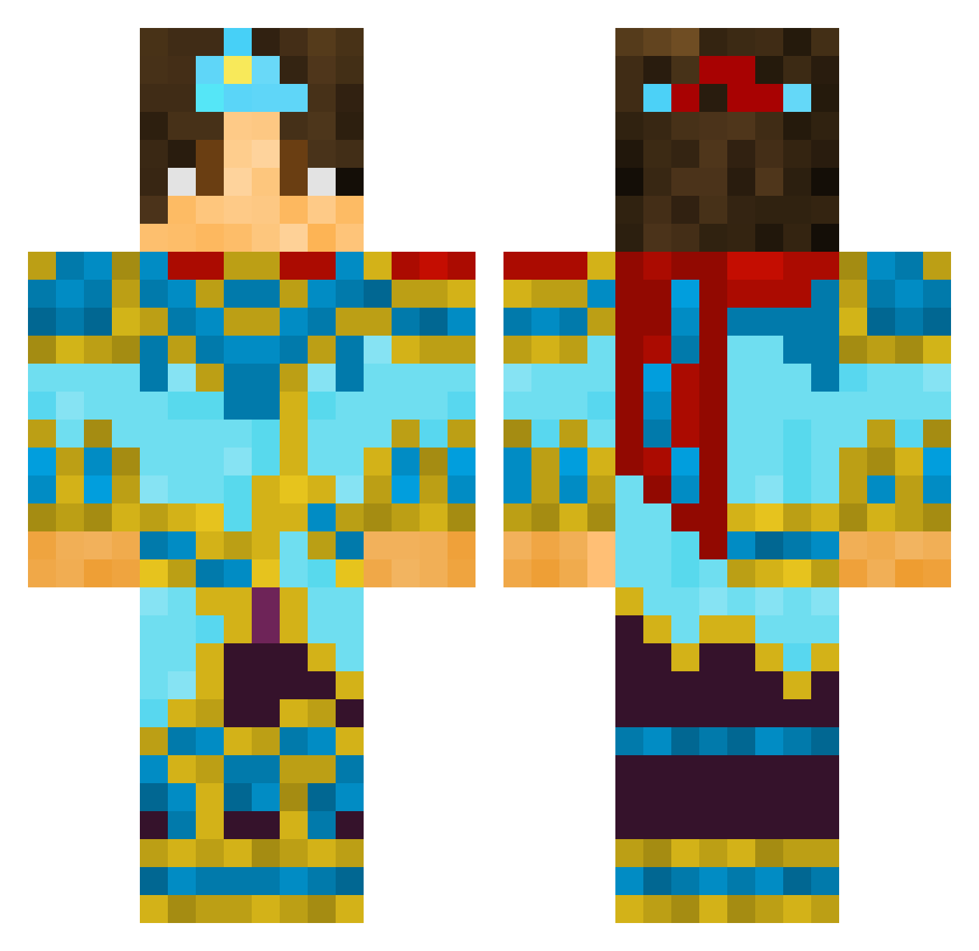 seihat Minecraft skin, front and back view