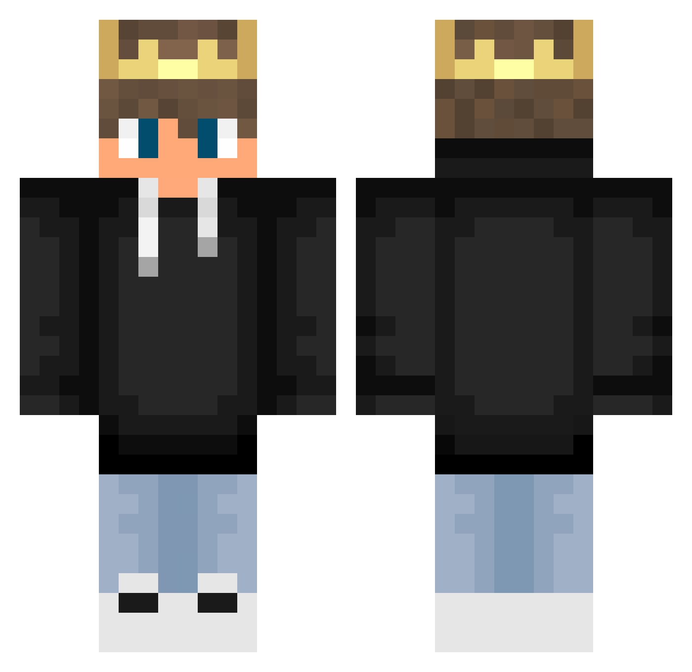 ReiVacuum Minecraft skin, front and back view