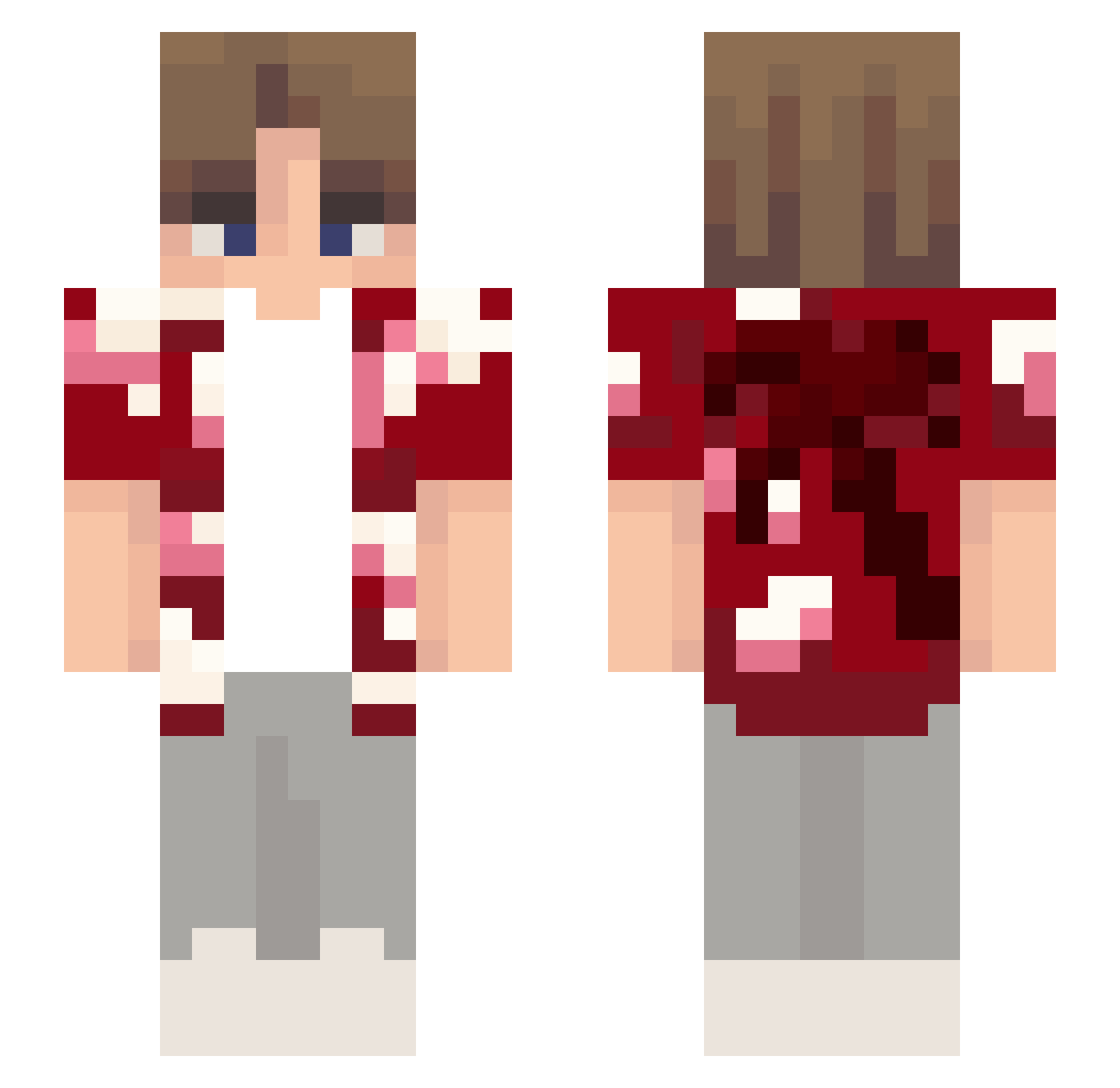TheRootBeerFloat Minecraft skin, front and back view