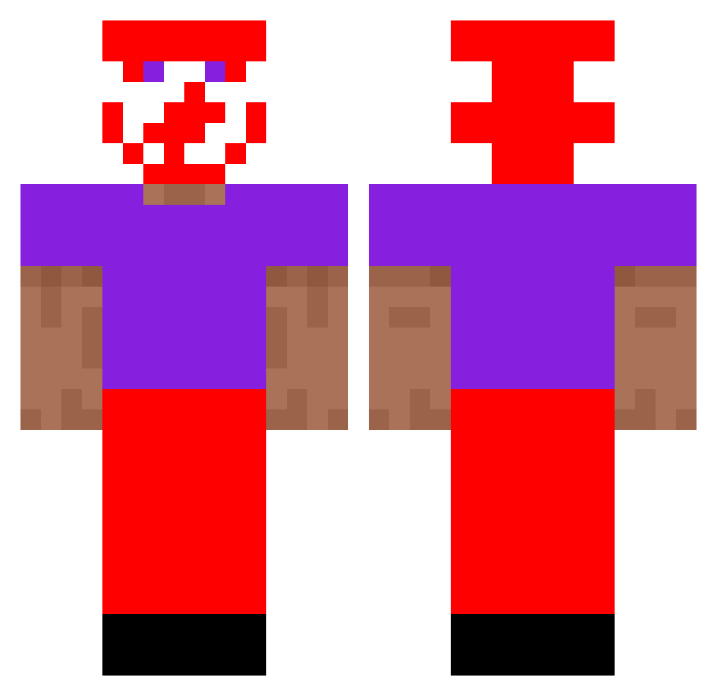 stev221 Minecraft skin, front and back view