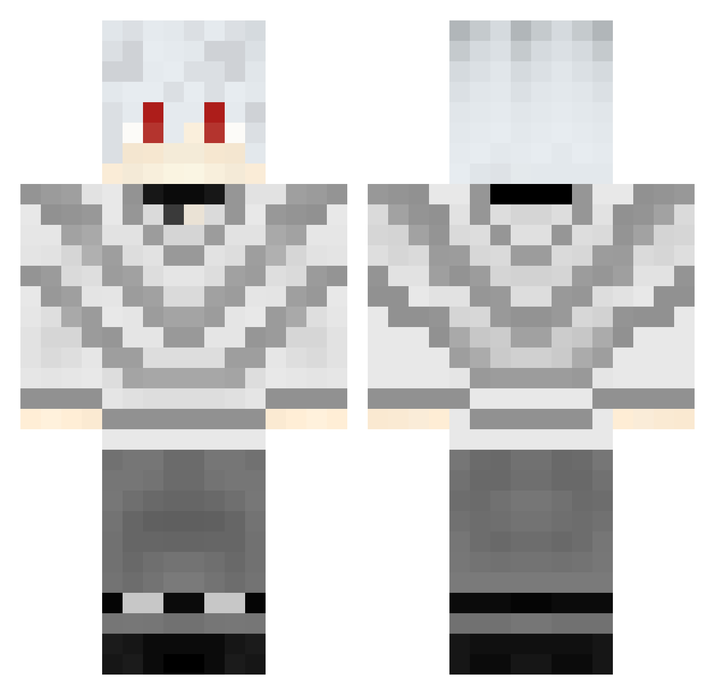 gu_pro Minecraft skin, front and back view