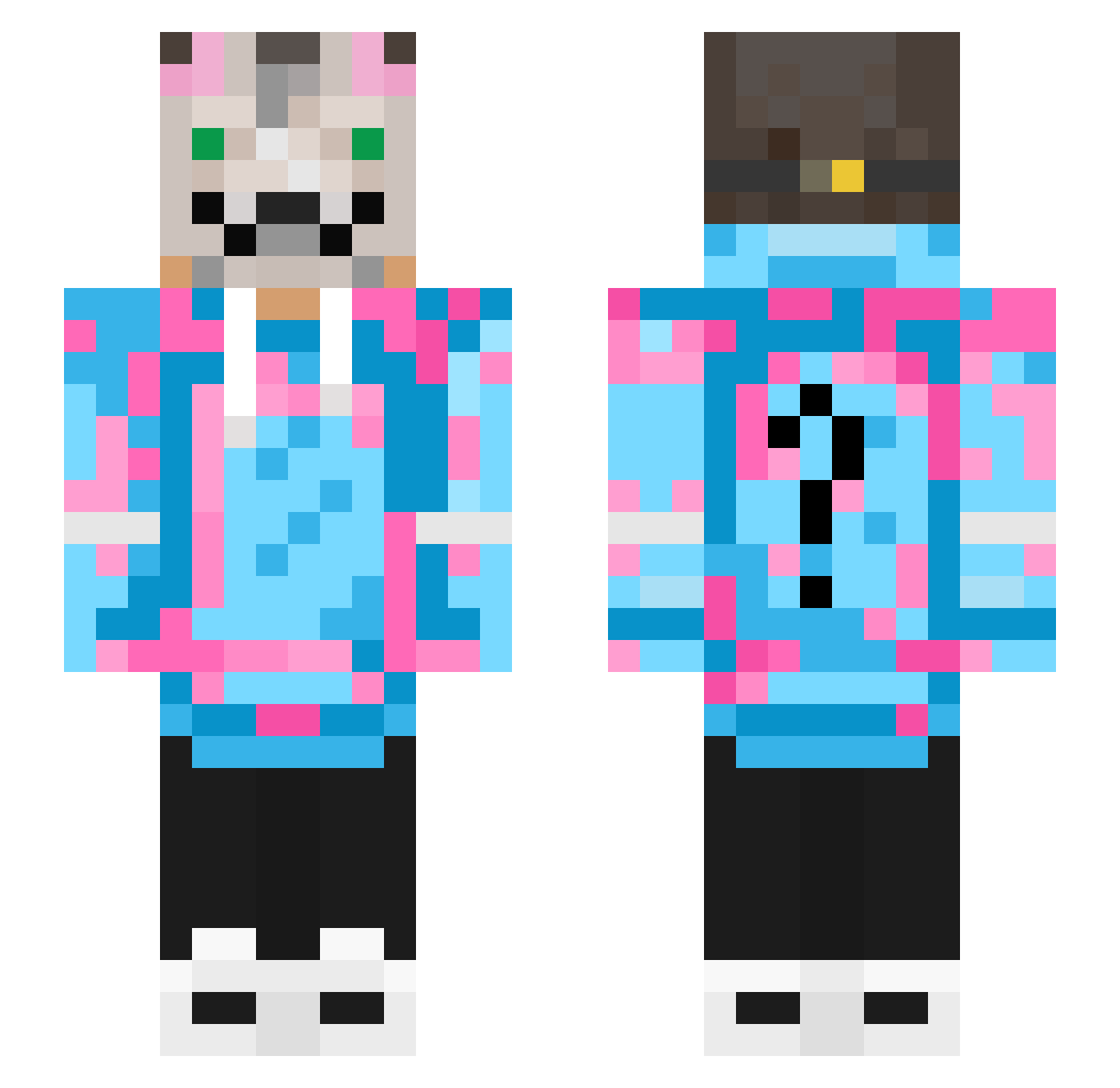 Bria Minecraft skin, front and back view