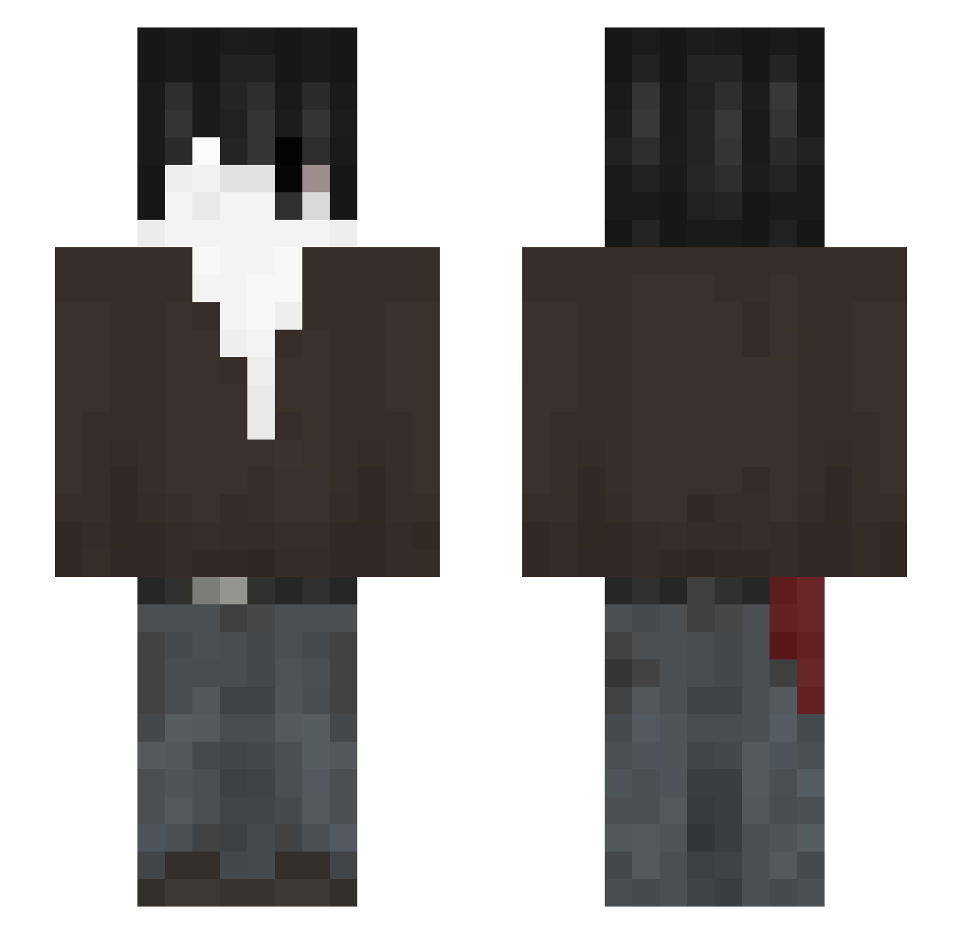 vyvw Minecraft skin, front and back view