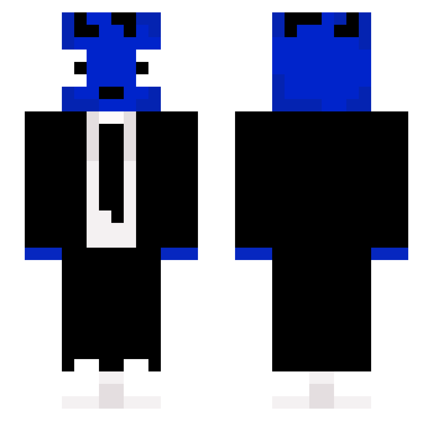 2_Blue2 Minecraft skin, front and back view