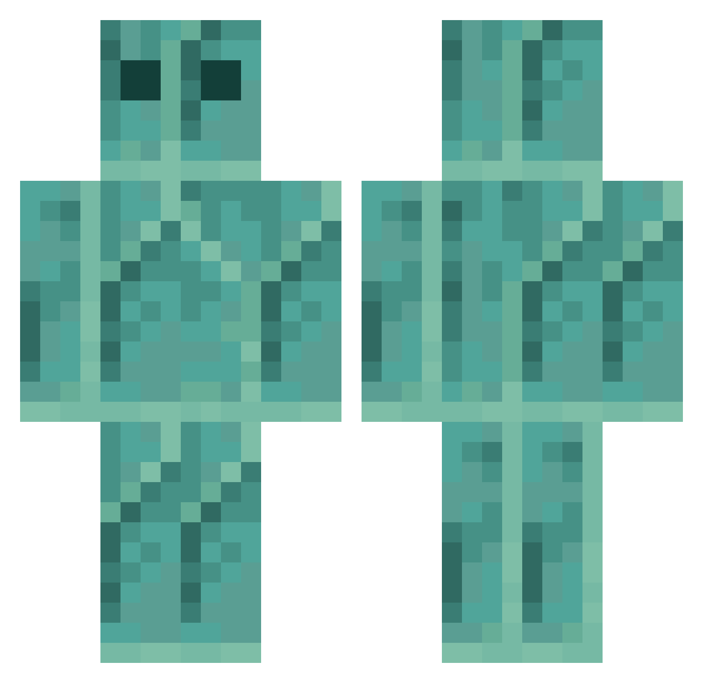 Brusepus Minecraft skin, front and back view