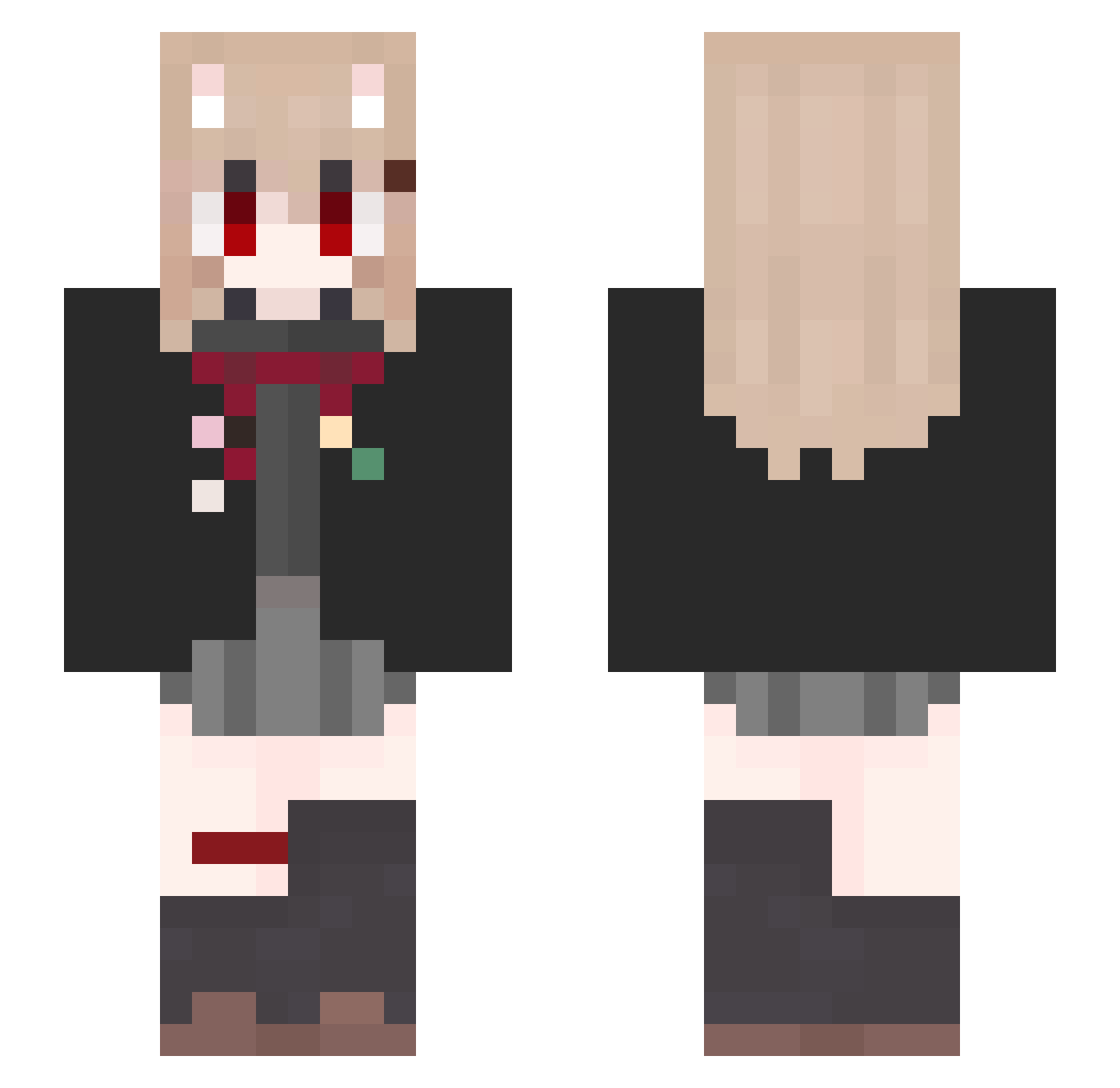 ironott Minecraft skin, front and back view