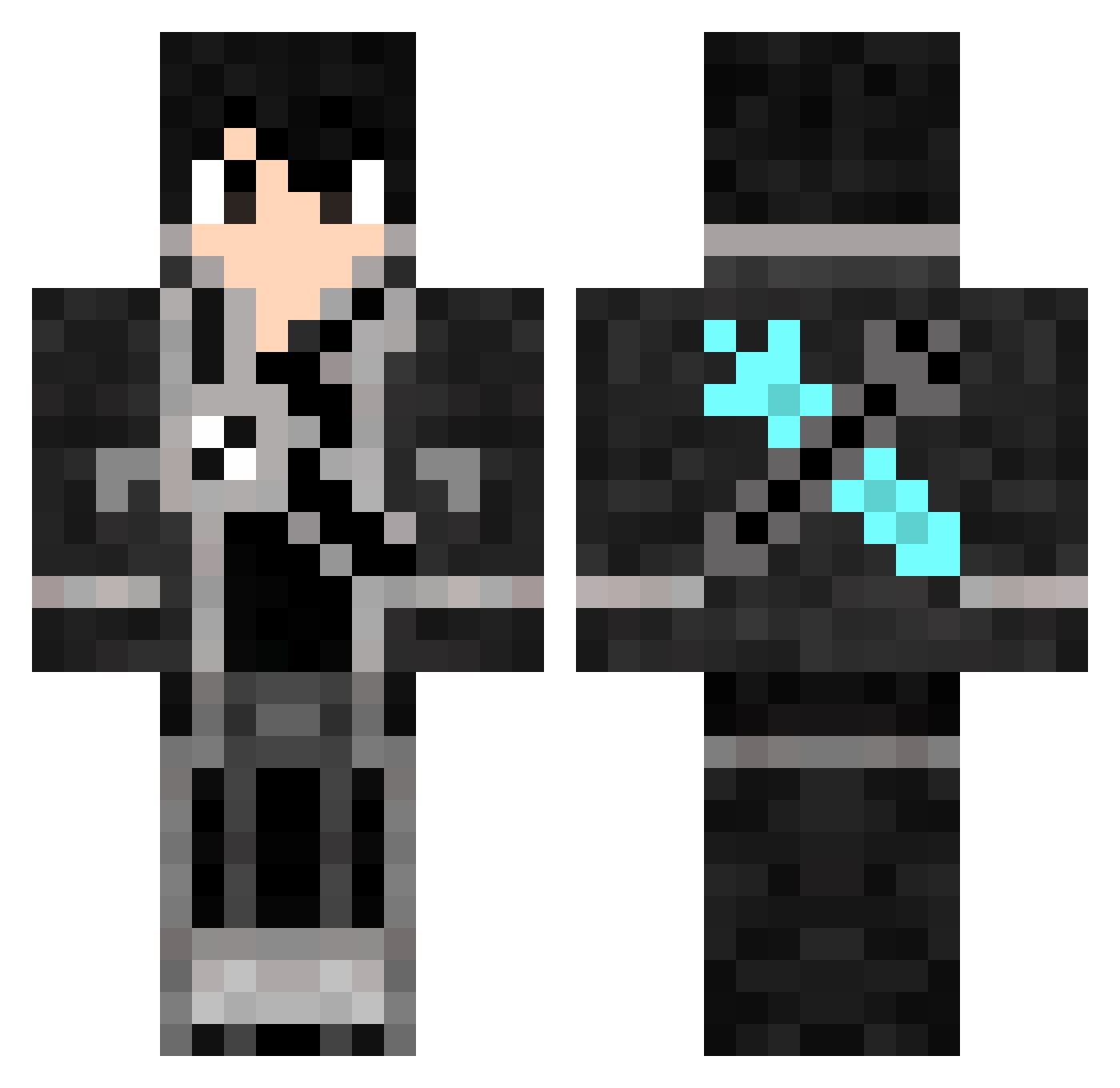 Callarson_ Minecraft skin, front and back view