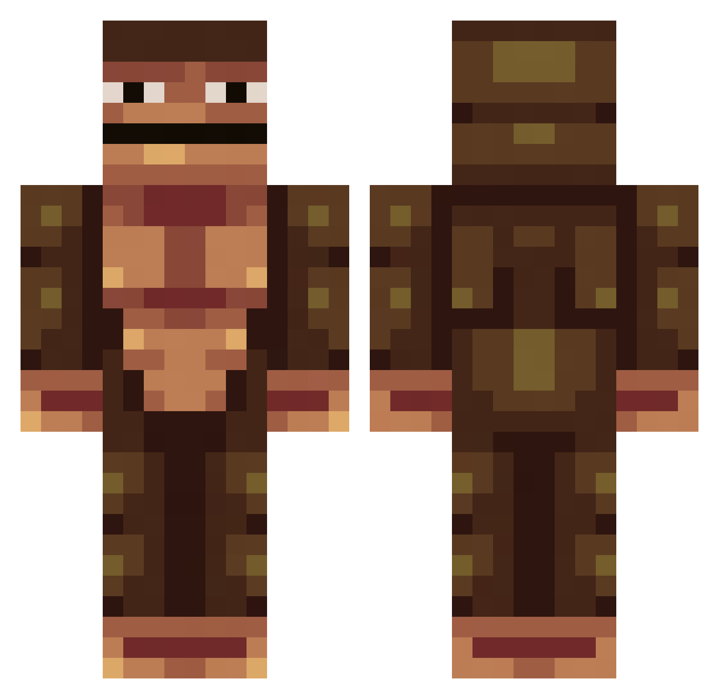 yungvegetarian Minecraft skin, front and back view