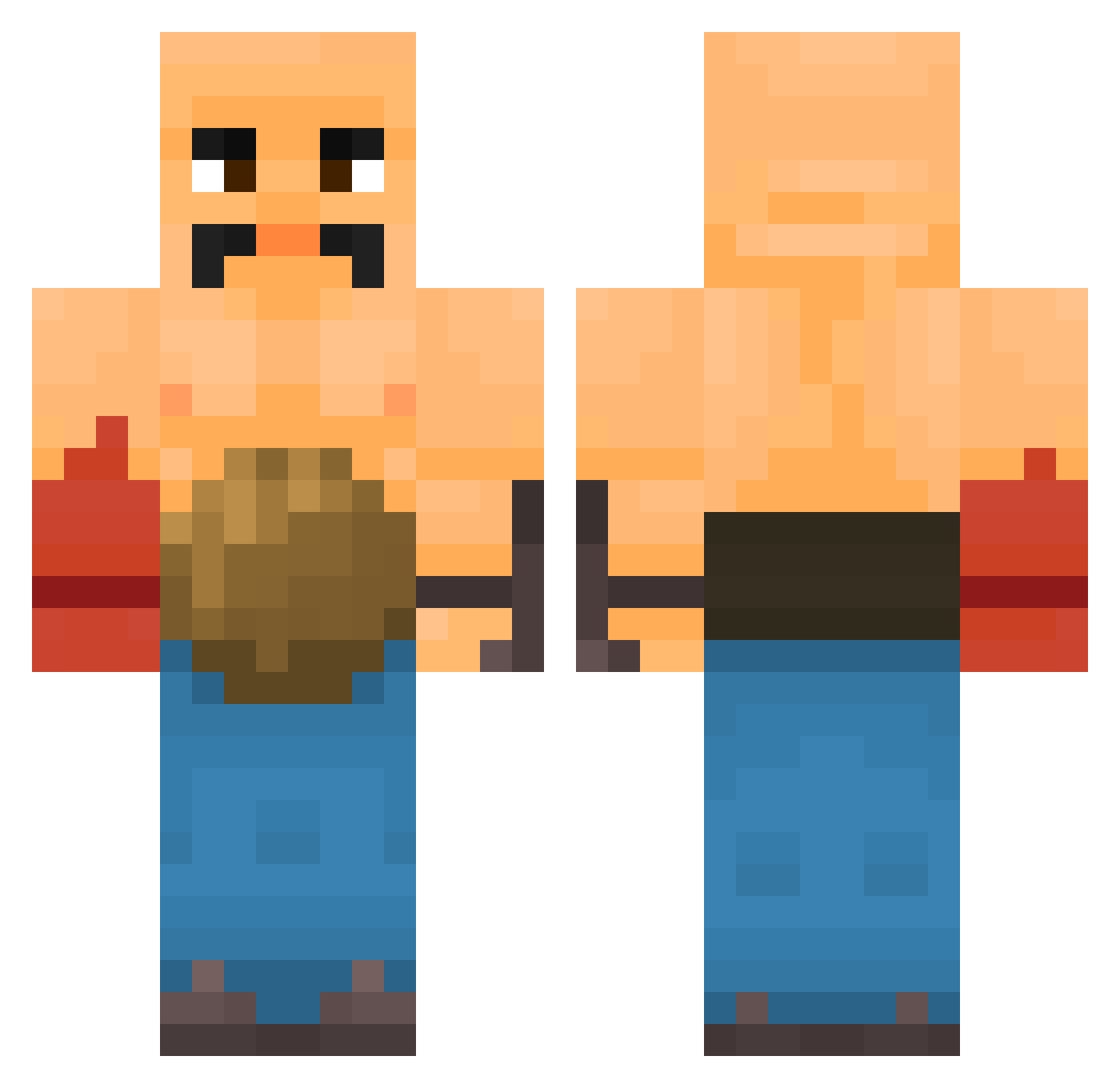 Monkeeeeeeeeey Minecraft skin, front and back view