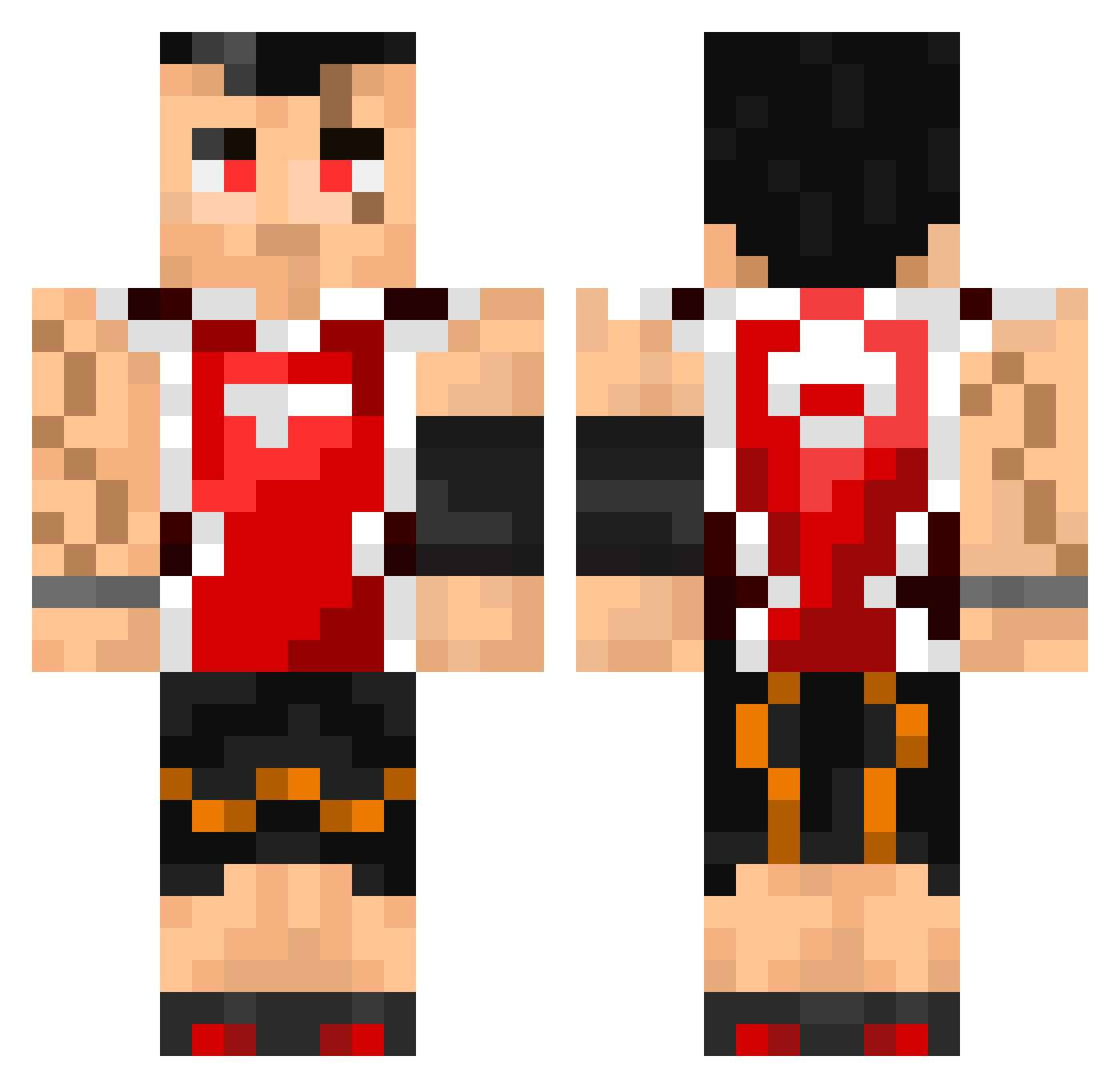 Calcarea Minecraft skin, front and back view