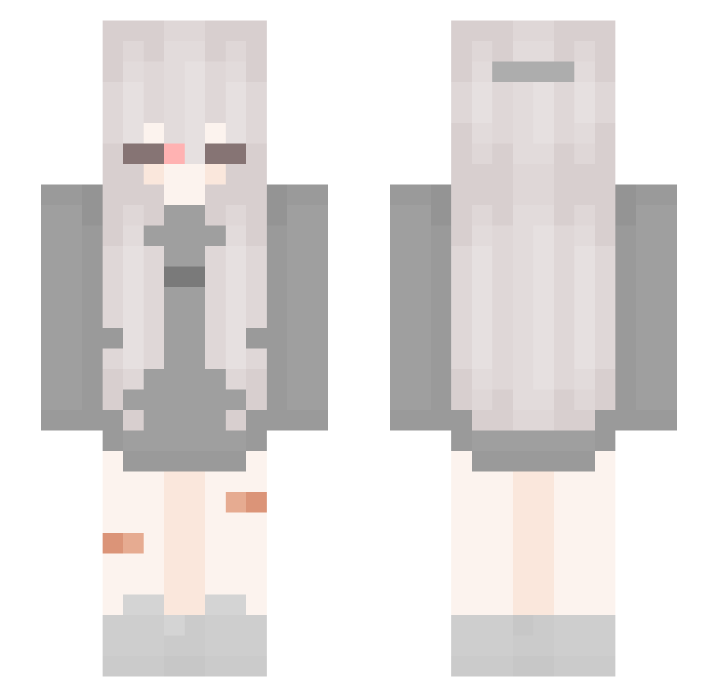 quantuer Minecraft skin, front and back view