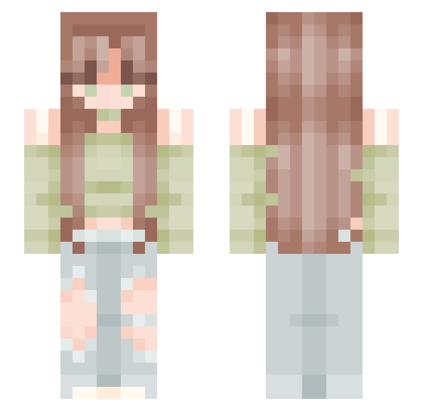 IdABrUhMoMeNt Minecraft skin, front and back view