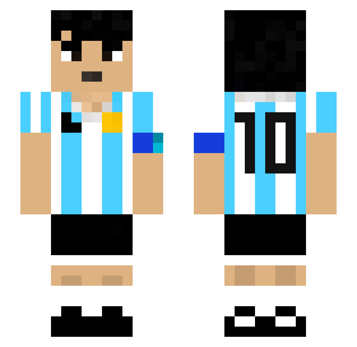 LouisDePhoequer Minecraft skin, front and back view
