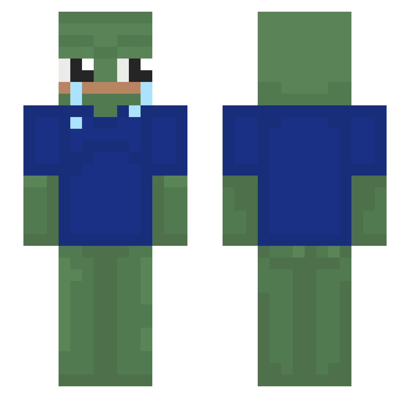 Yekurath Minecraft skin, front and back view