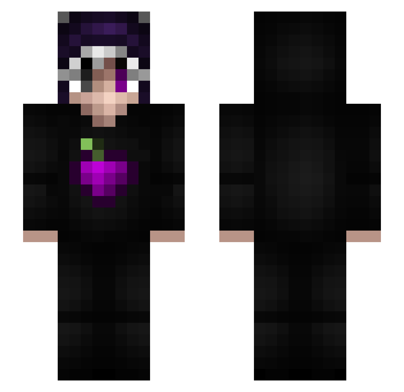 xlcqn Minecraft skin, front and back view