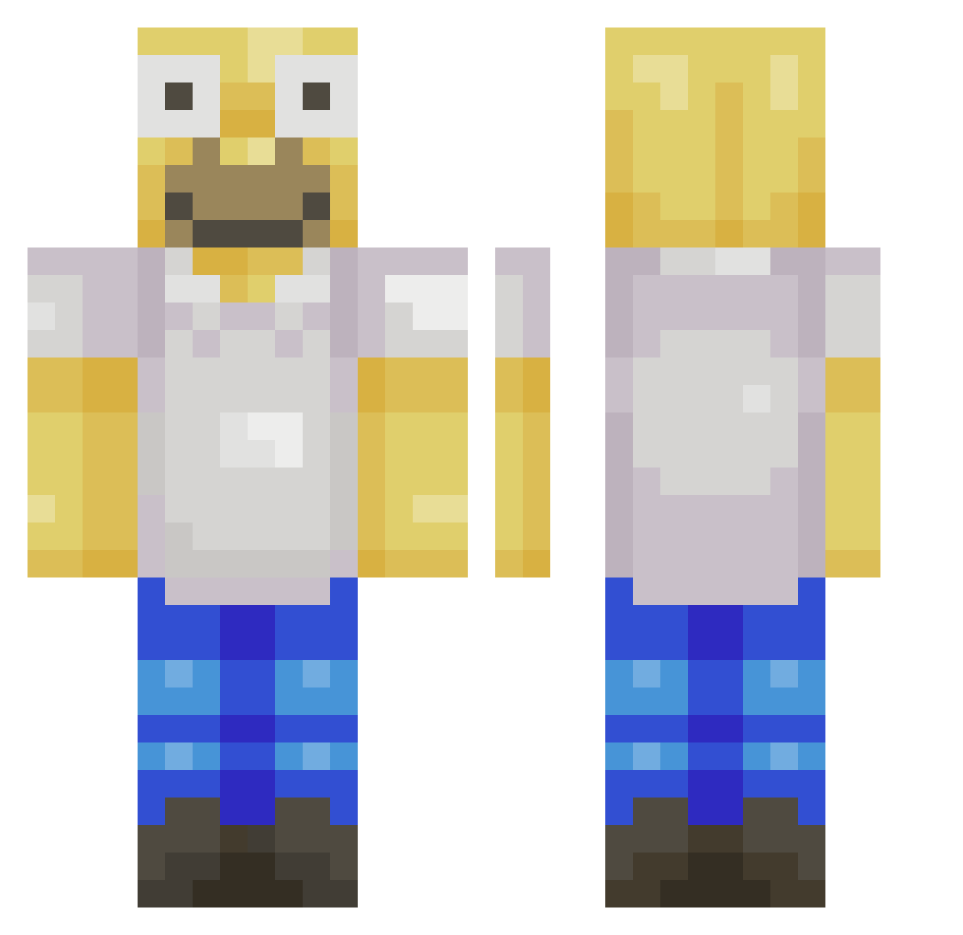 styxashley Minecraft skin, front and back view
