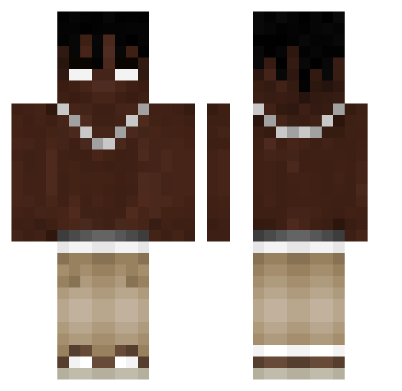 Thechiguagg19 Minecraft skin, front and back view
