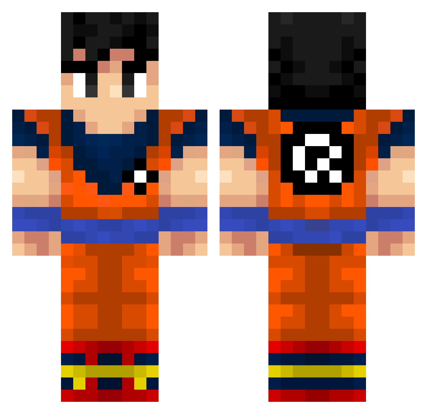 Uncustomable Minecraft skin, front and back view