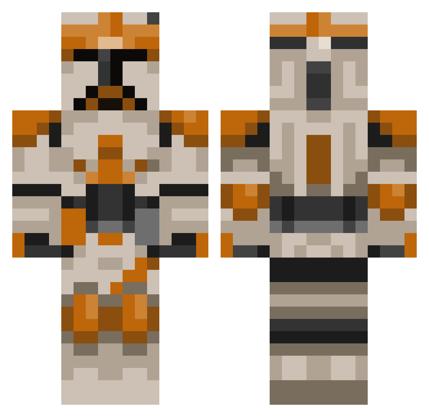 stxrpvnk Minecraft skin, front and back view
