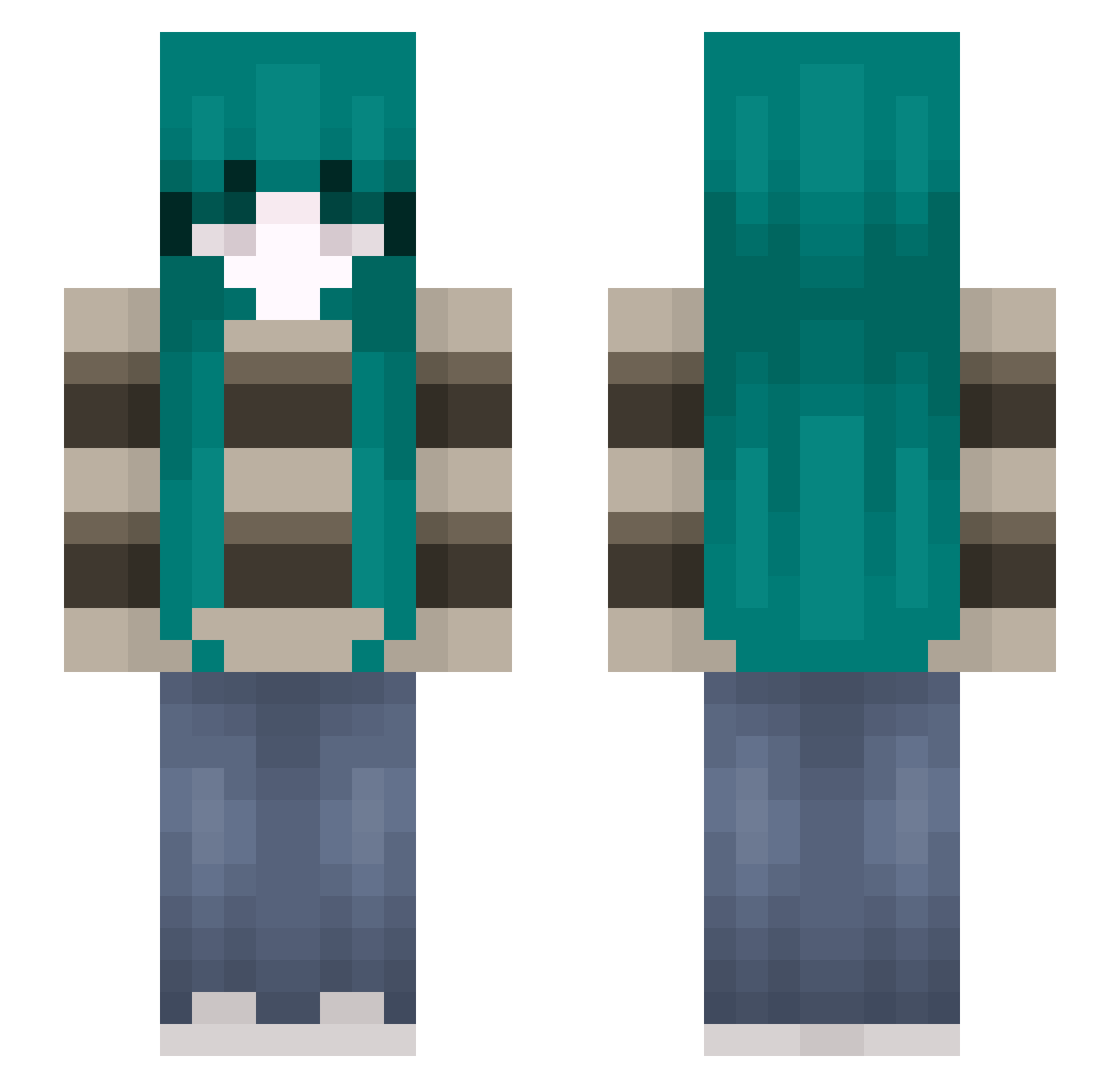 siimplified Minecraft skin, front and back view