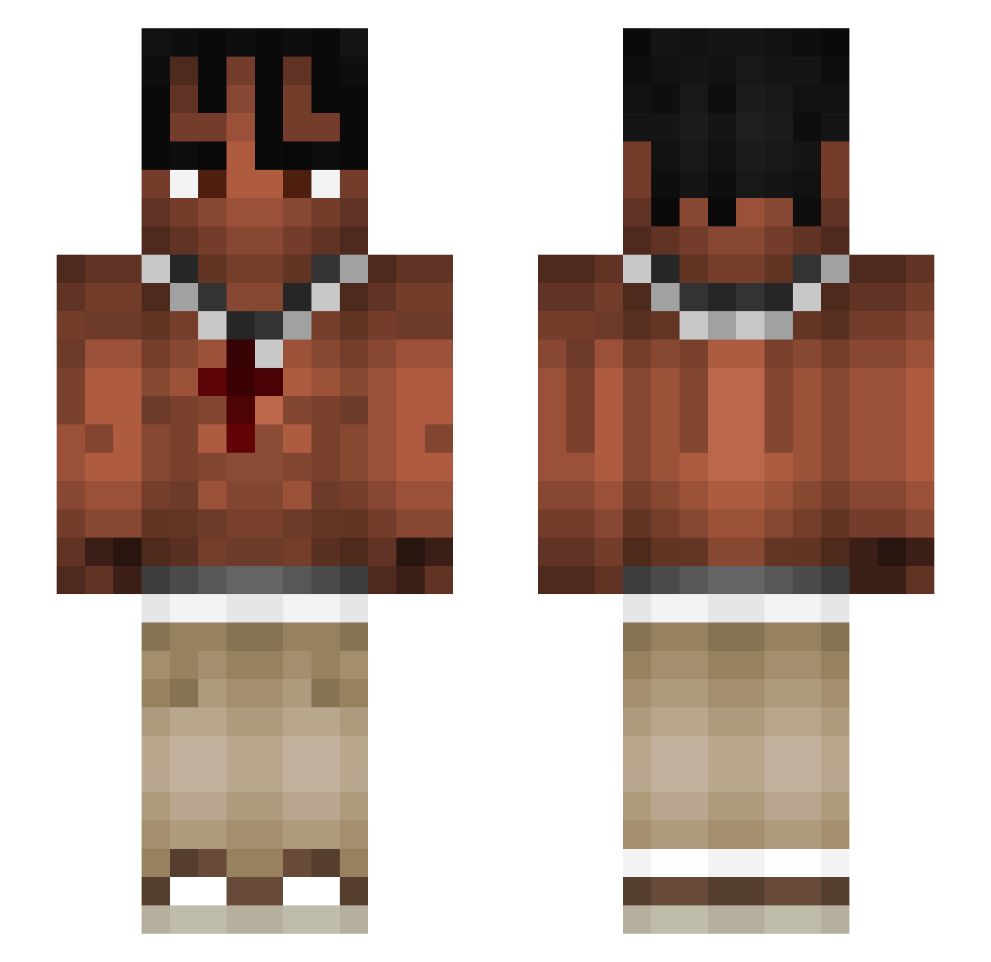 DrepMegOmDuErGay Minecraft skin, front and back view