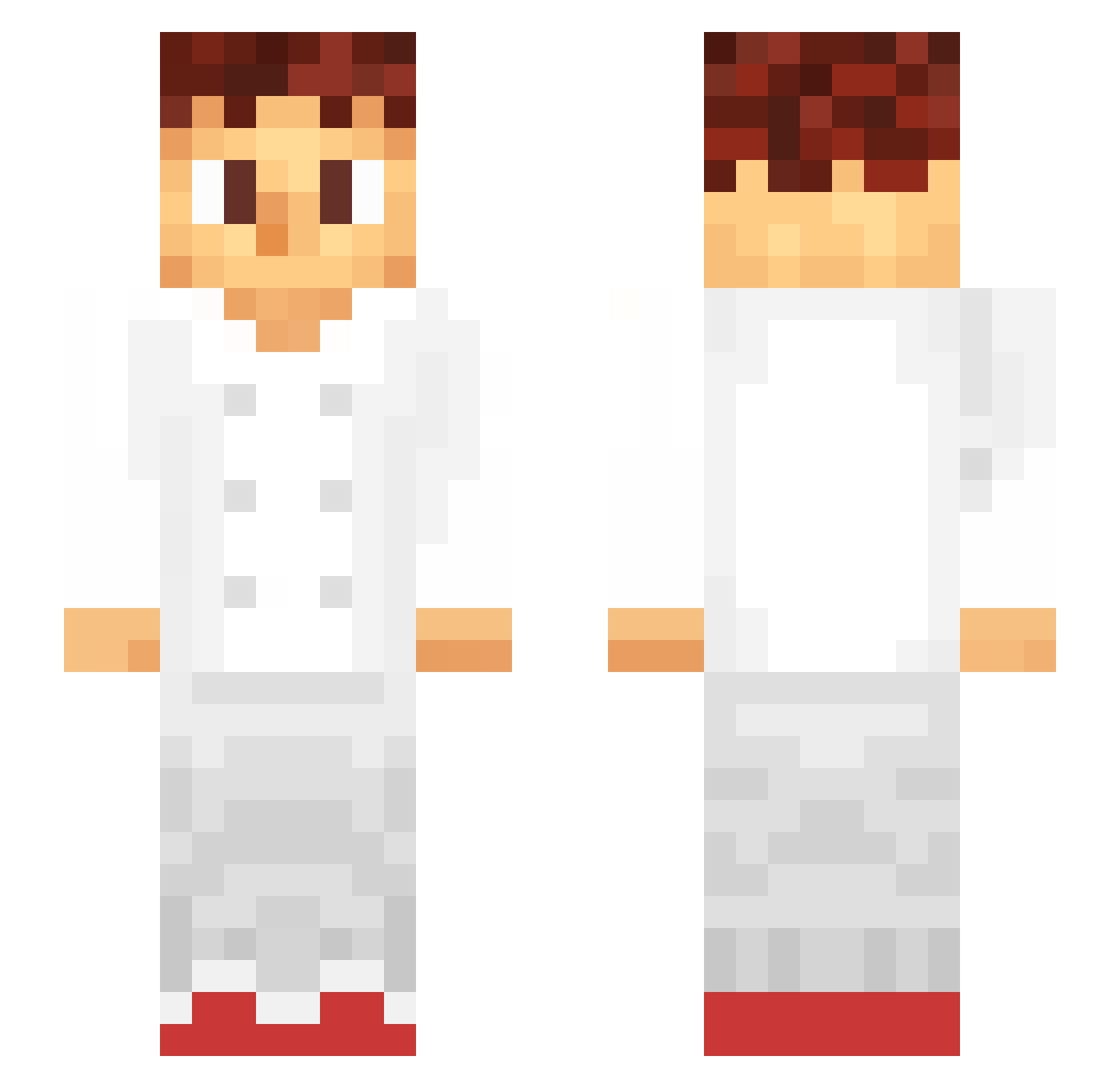 Submiss Minecraft skin, front and back view