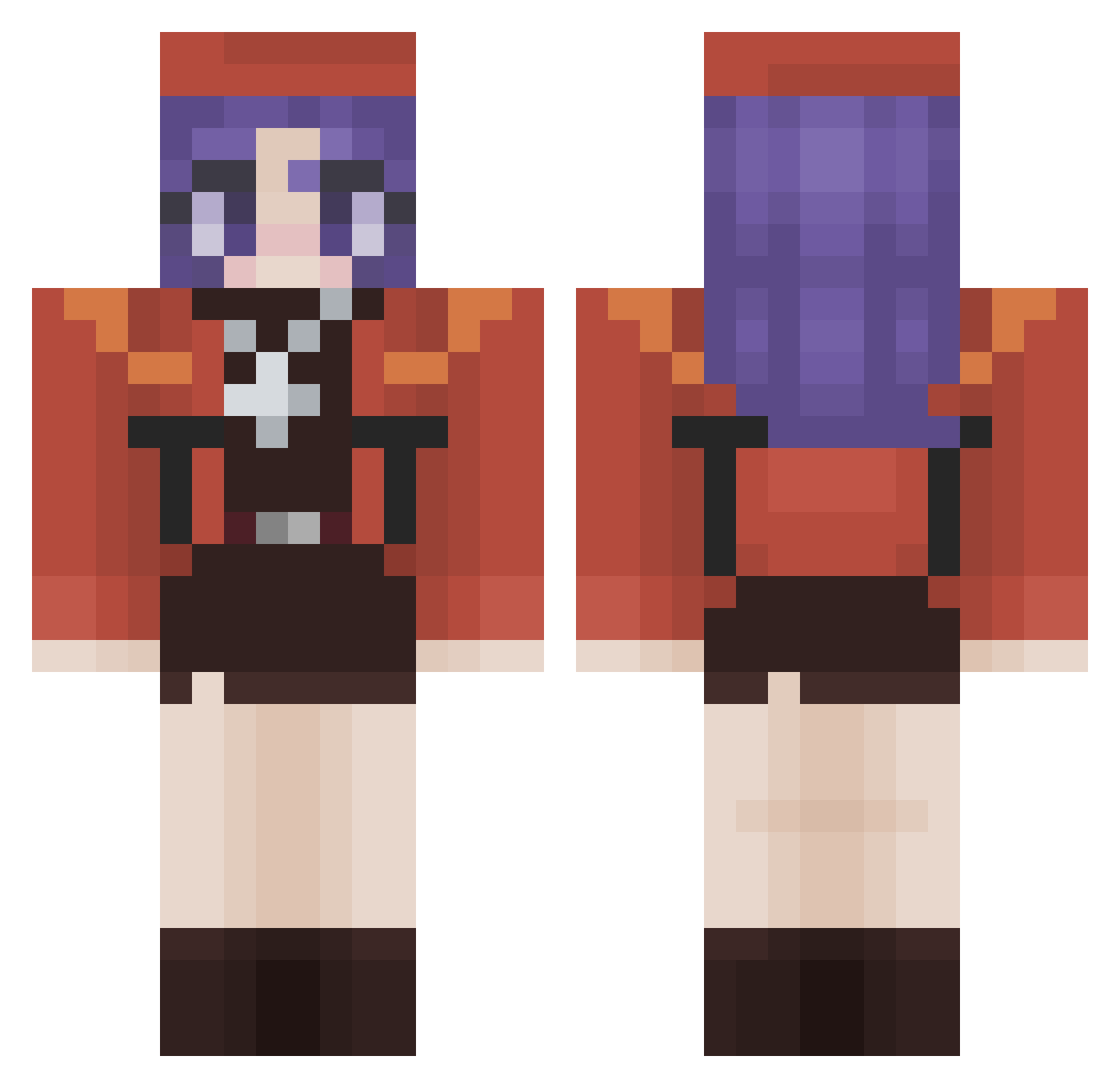 borcya Minecraft skin, front and back view