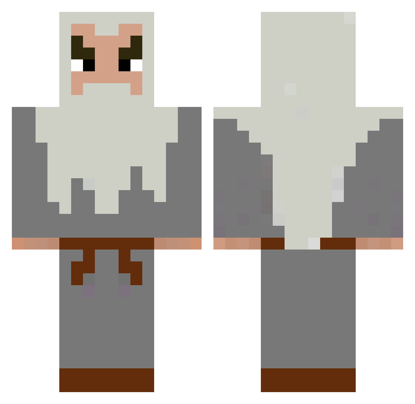 GandalfDer_Blaue Minecraft skin, front and back view
