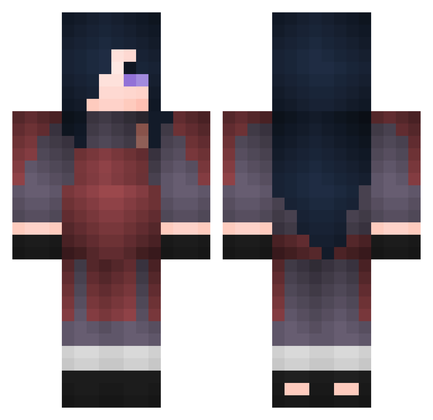 Benjifishyyy Minecraft skin, front and back view
