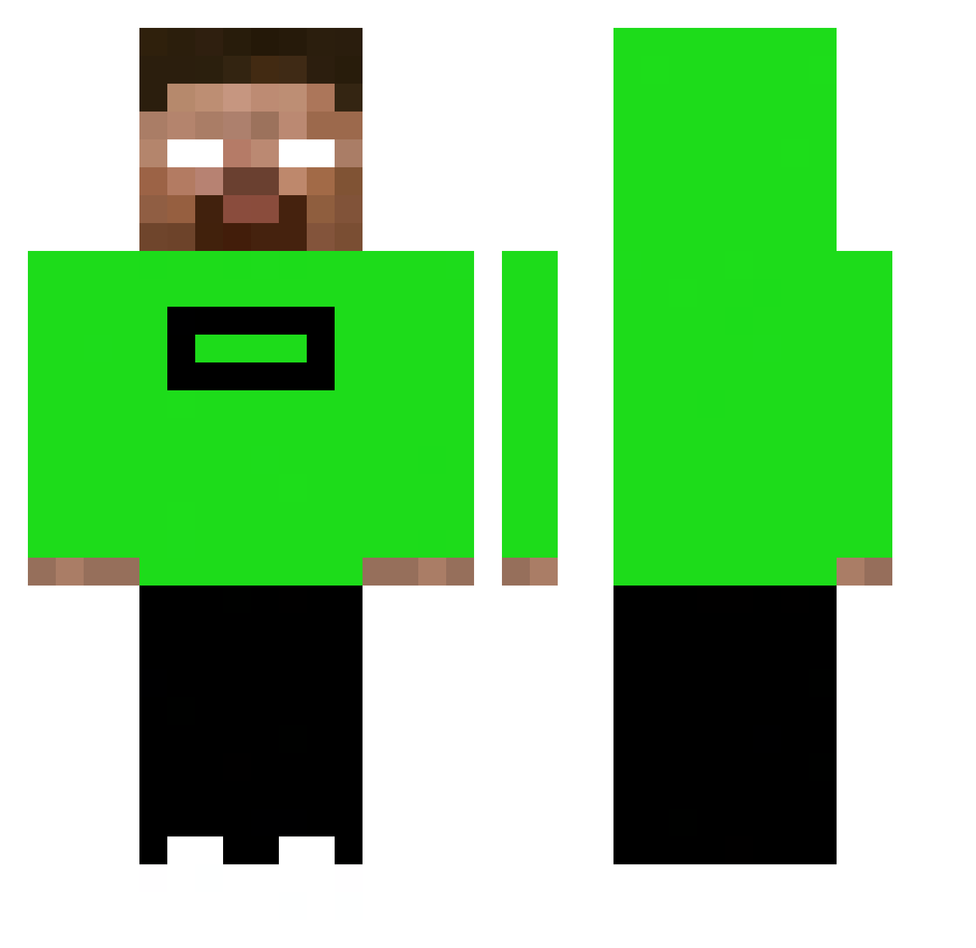 slipper17 Minecraft skin, front and back view
