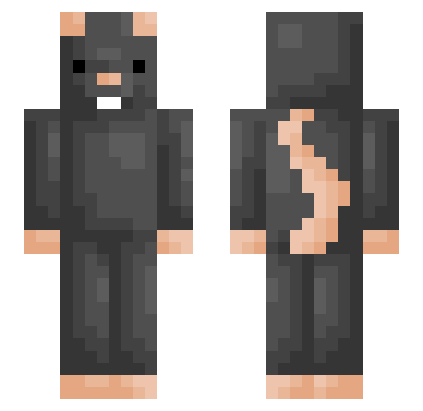 Flynyn Minecraft skin, front and back view