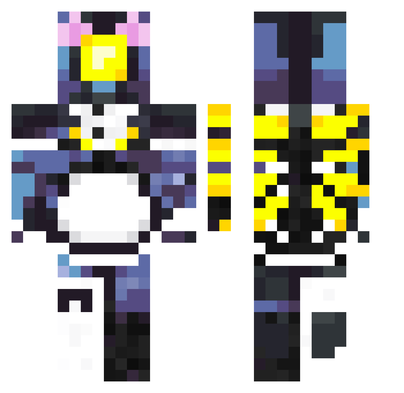 Leonlaser Minecraft skin, front and back view