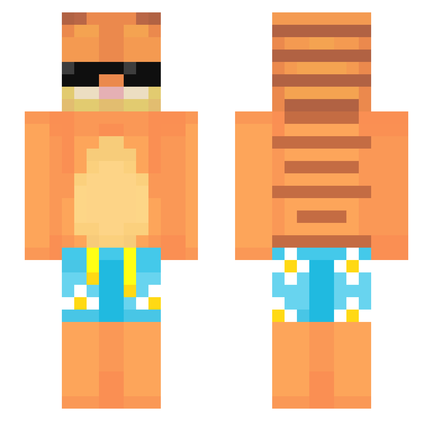 TomTom275 Minecraft skin, front and back view