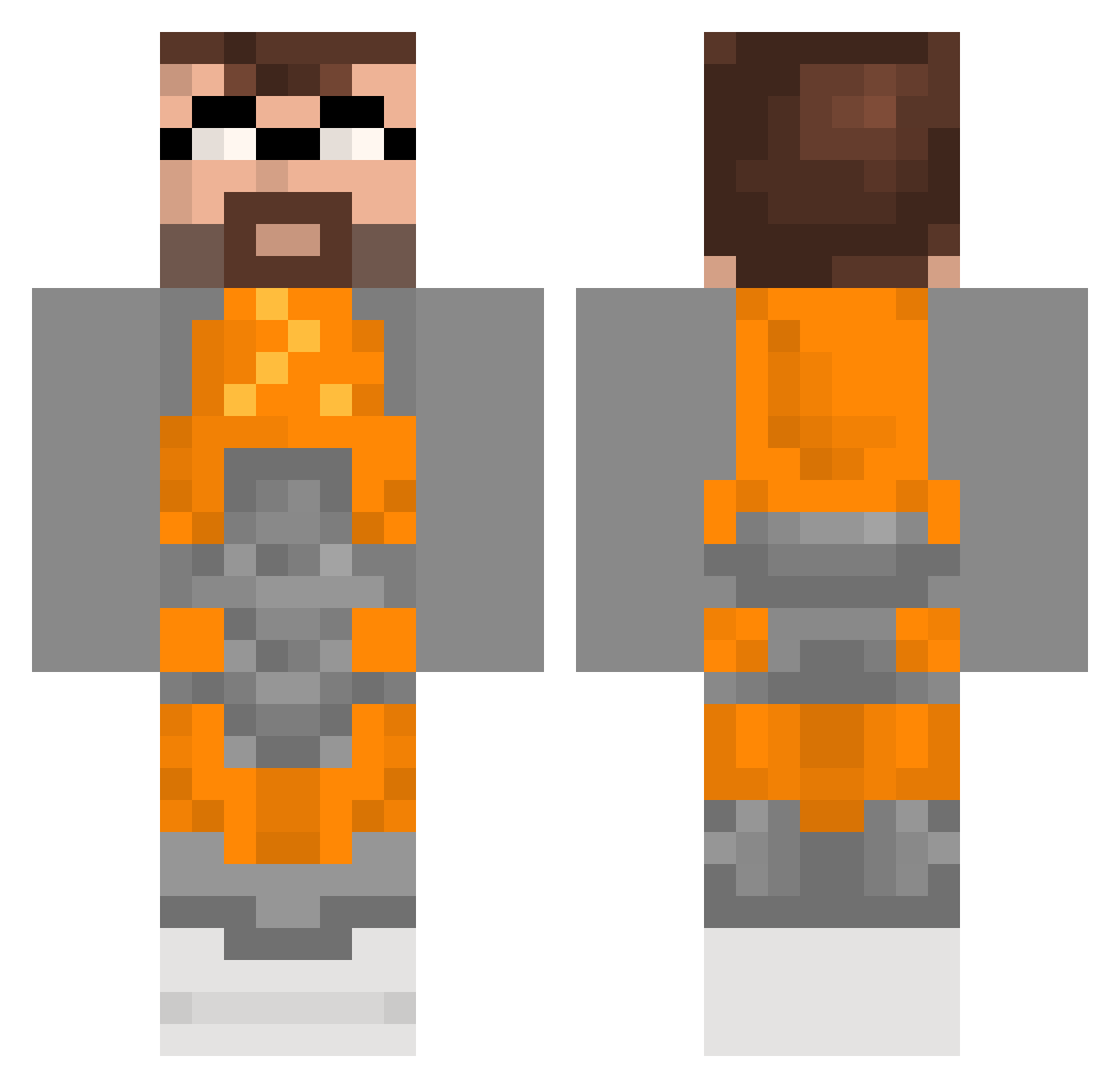 Shoppers Minecraft skin, front and back view