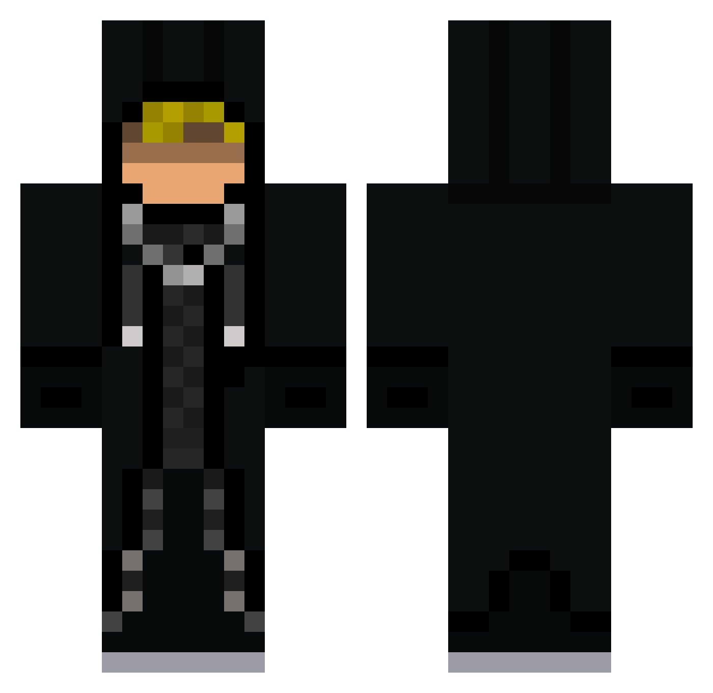Synchs Minecraft skin, front and back view