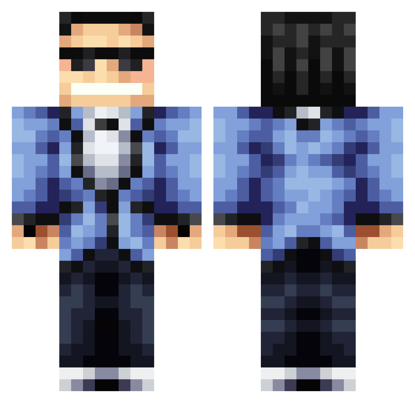Susurruz Minecraft skin, front and back view