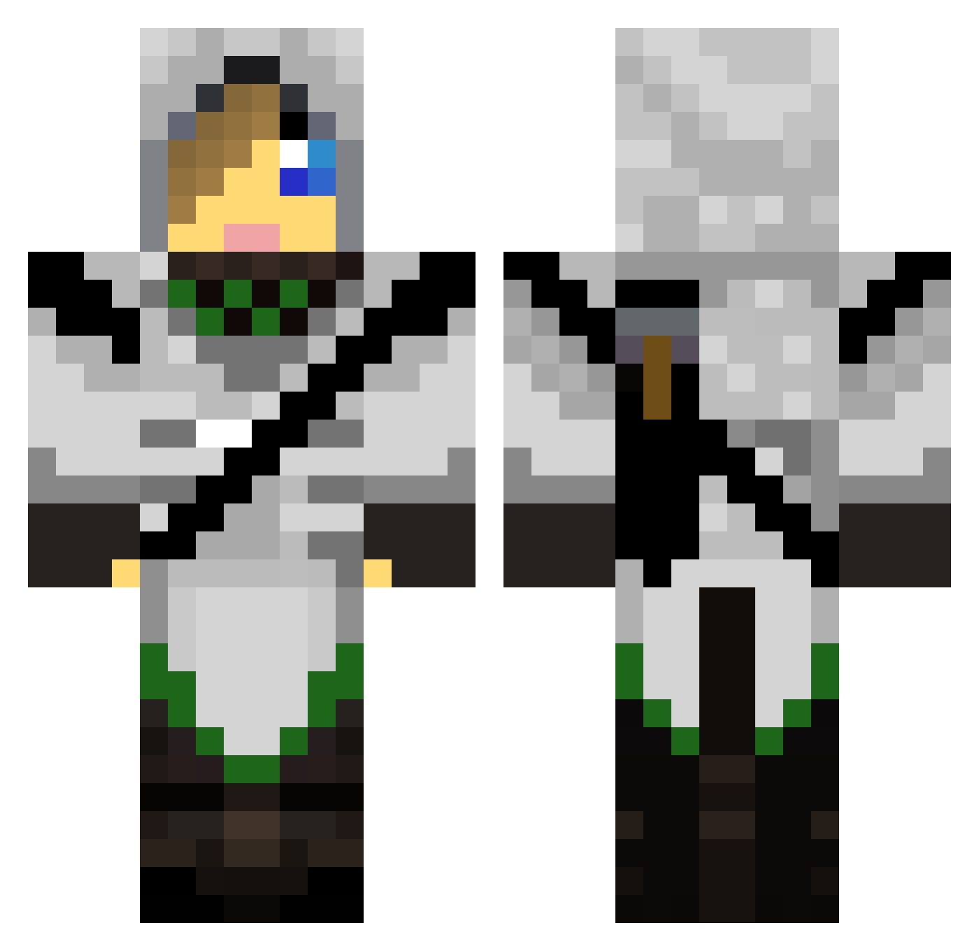 Squiress Minecraft skin, front and back view
