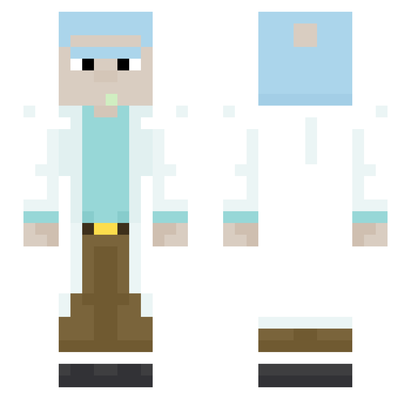 Wuv_ Minecraft skin, front and back view