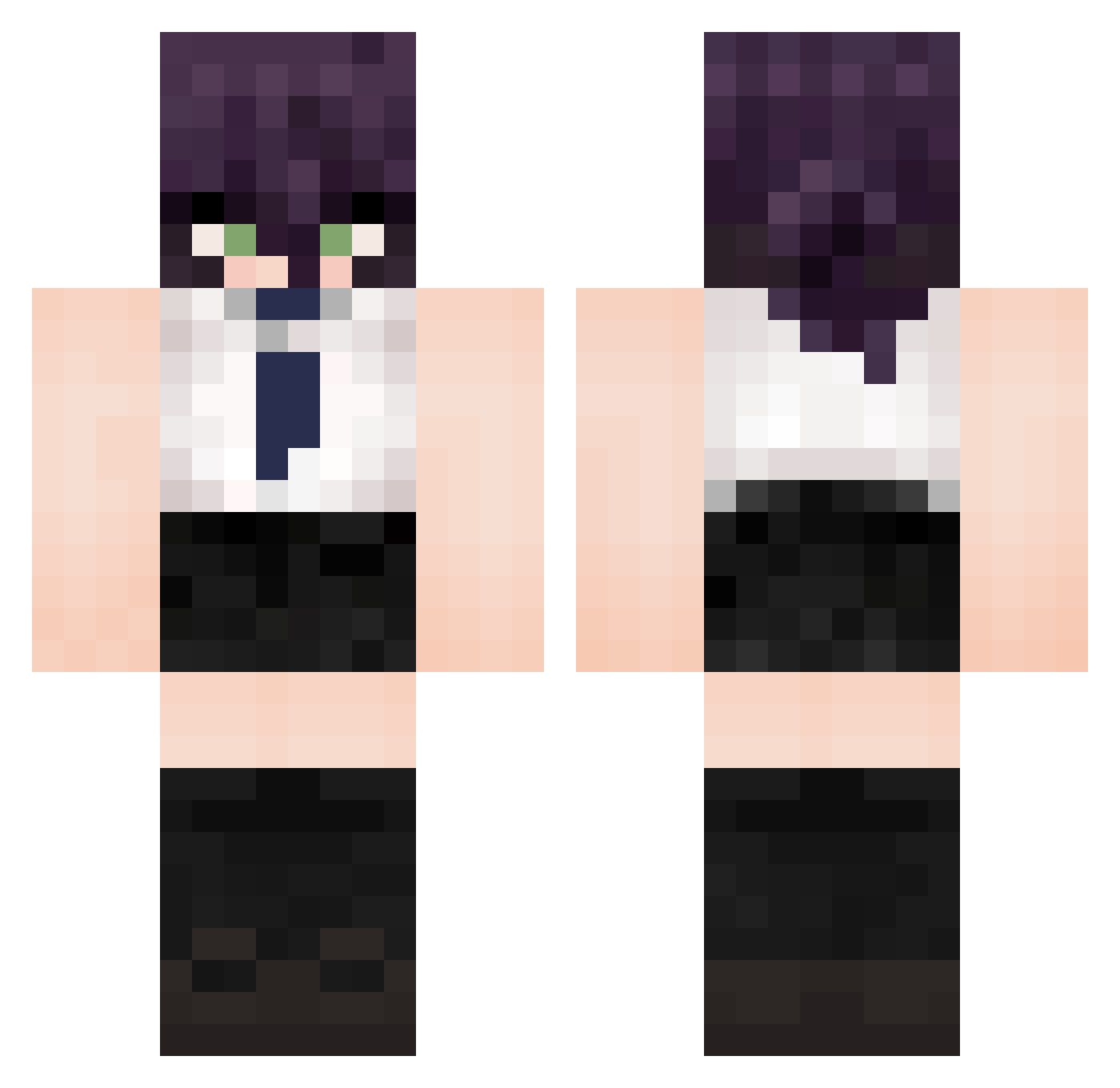 sleepyjunie Minecraft skin, front and back view